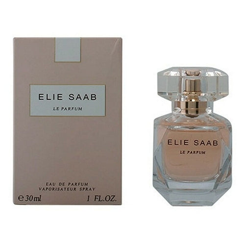 Elegant image of a women's Elie Saab Le Parfum EDP bottle by Cosmetolux, showcasing its luxurious glass design and floral accents.