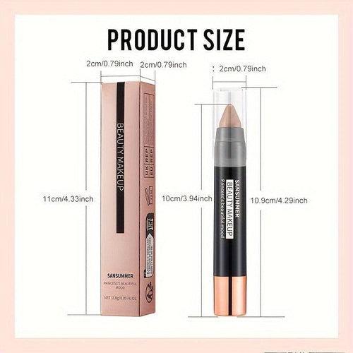 Seven waterproof Cosmetolux eye shadow sticks in matte and pearlescent shades displayed in a set.