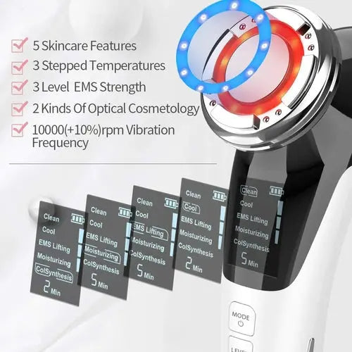 Facial Massager for Anti-Aging and Wrinkle Reduction with Ultrasonic Vibration Cosmetolux