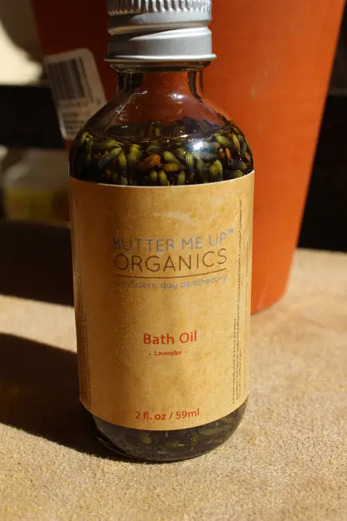 Cosmetolux lavender bath oil bottle with a relaxing label, ideal for soothing and calming bath experiences.