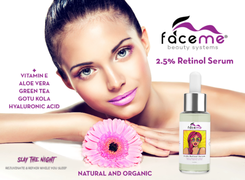 Cosmetolux 2.5% Retinol Serum in a glass bottle with dropper, designed for facial skincare and anti-aging treatment.