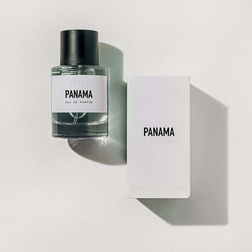 SOBER PANAMA Eau de Parfum by Cosmetolux featuring a sleek glass bottle with a minimalist design and a sophisticated fragrance.