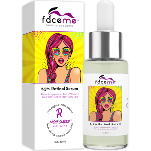 Cosmetolux 2.5% Retinol Serum in a glass bottle with dropper, designed for anti-aging skincare and skin renewal.