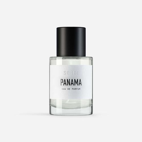 SOBER PANAMA by Cosmetolux Eau de Parfum bottle with sleek design and minimalist label on a neutral background.