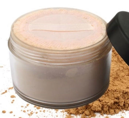 Cosmetolux Mineral Powder #6 in a compact container, showcasing a natural, finely milled cosmetic powder for a smooth finish.
