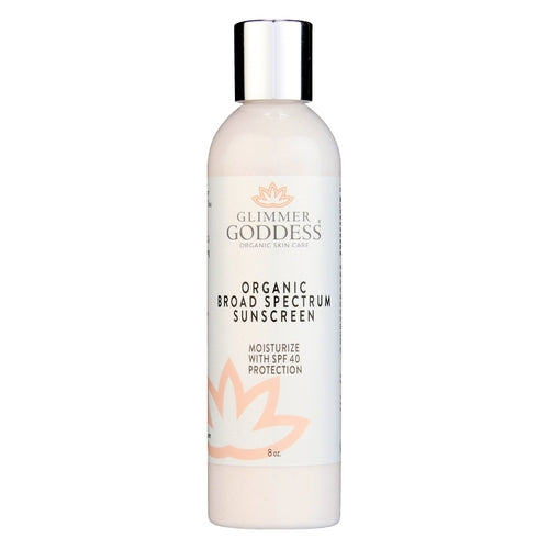 Organic Sunscreen by Cosmetolux with broad spectrum SPF 40+ protection, showing a tube with natural ingredients and sun protection label.