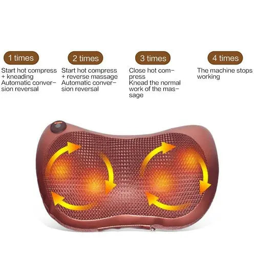 Portable Massage Pillow with 4 Massage Heads for Ultimate Relaxation Cosmetolux